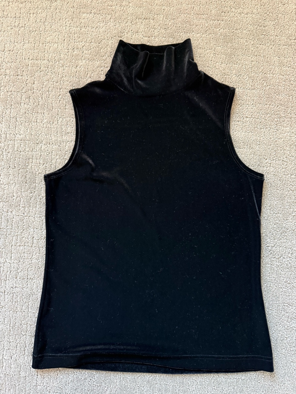 NWT Vintage Eddie Bauer Black Velvet Mockneck Tank; Sz S